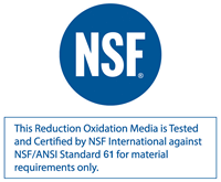 KDF water filter media is NSF Certified against NSF/ANSI Standard 61 for material requirements only.